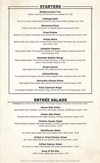 Bison Steakhouse Menu | Broken Arrow, OK | Checkle