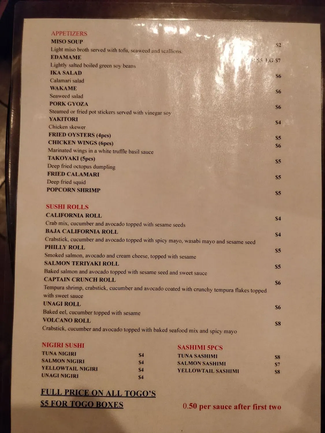 Menu 5