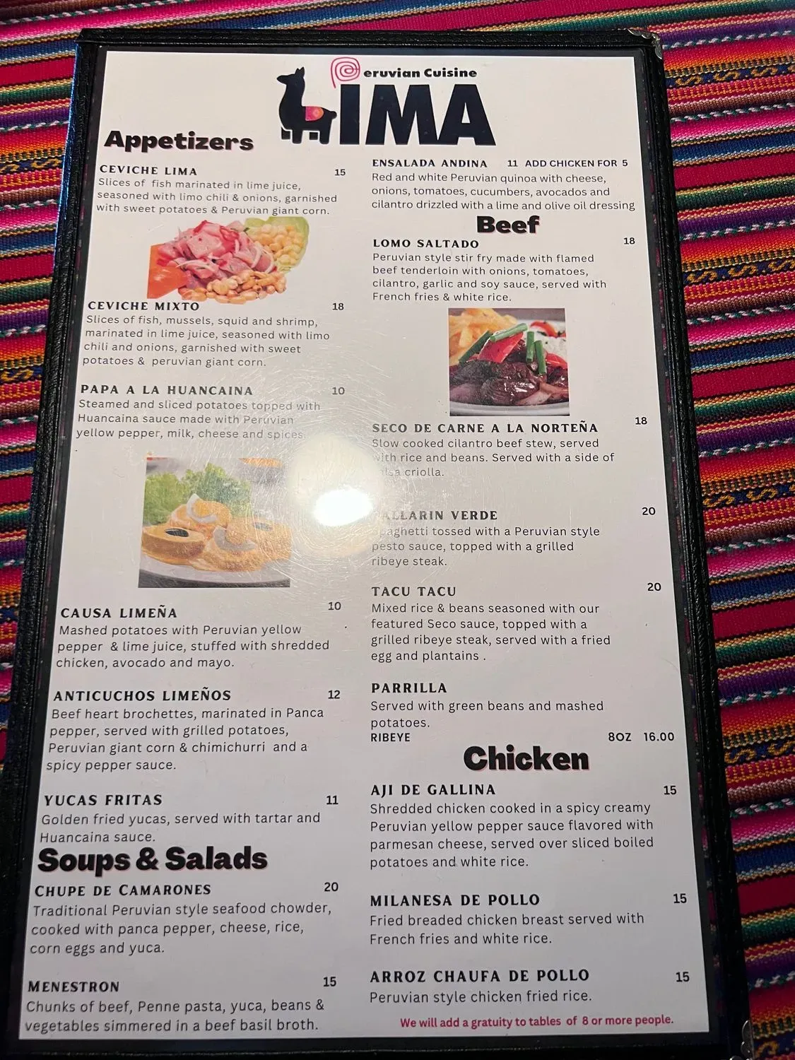 LIMA Peruvian Cuisine Menu - Updated October 2025