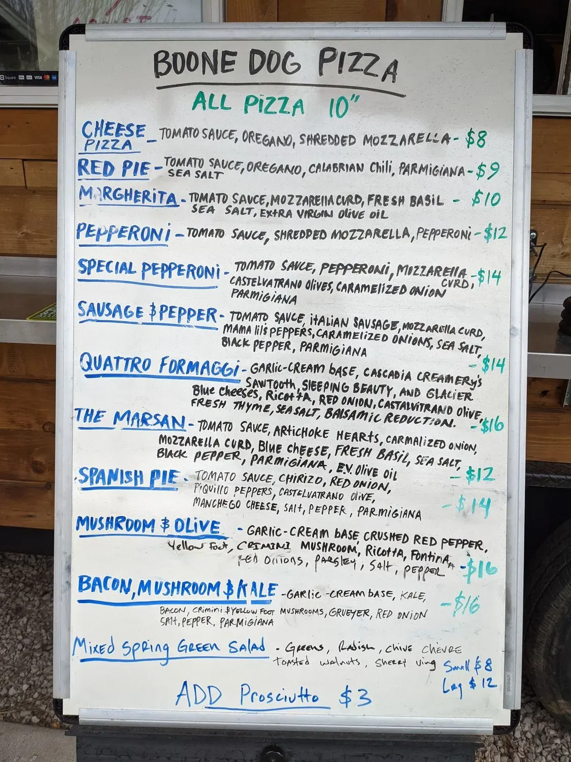 Boone Dog Pizza Menu - Updated October 2025