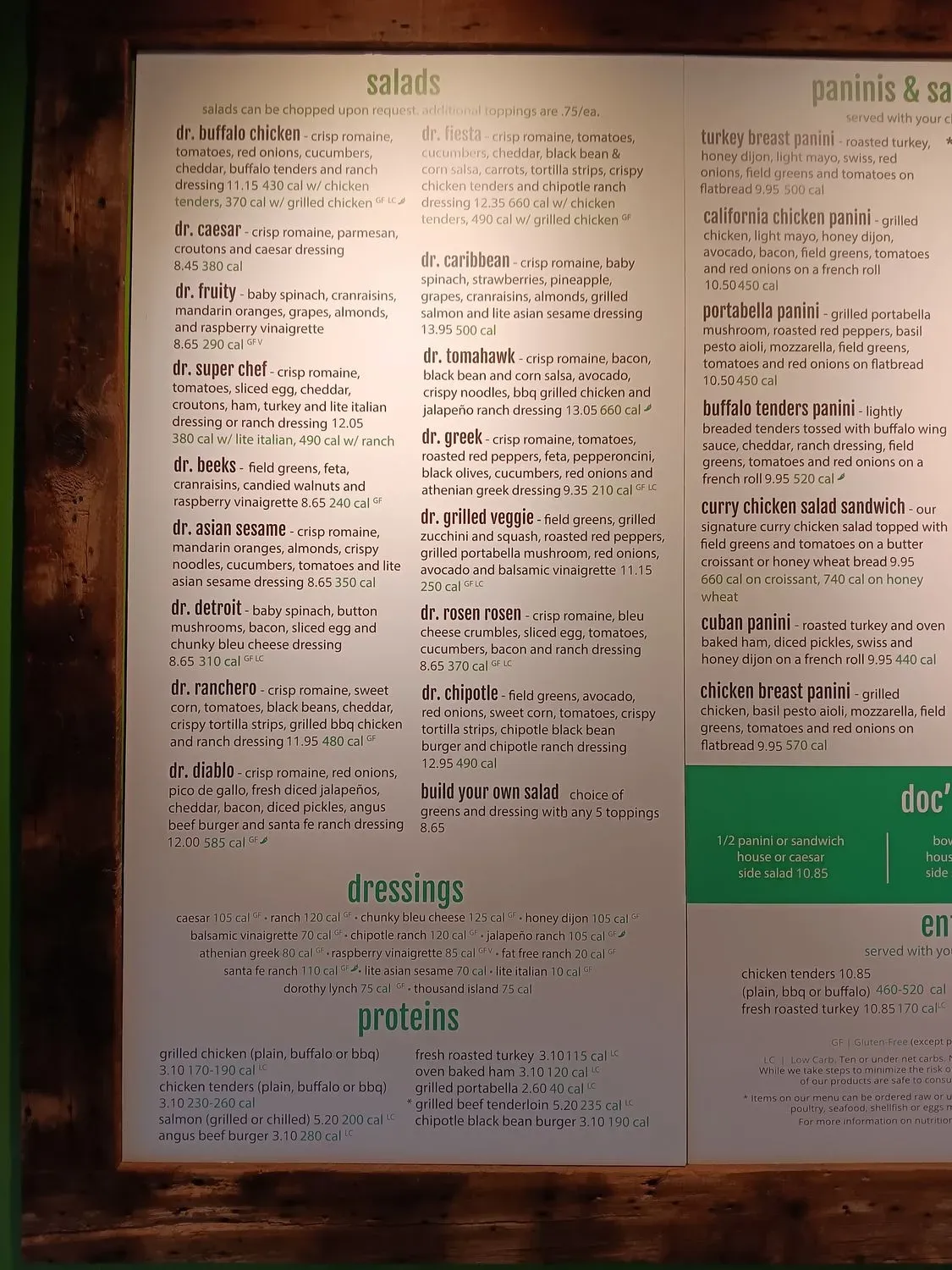 Doc Green's Salads and Grill Menu - Updated October 2025