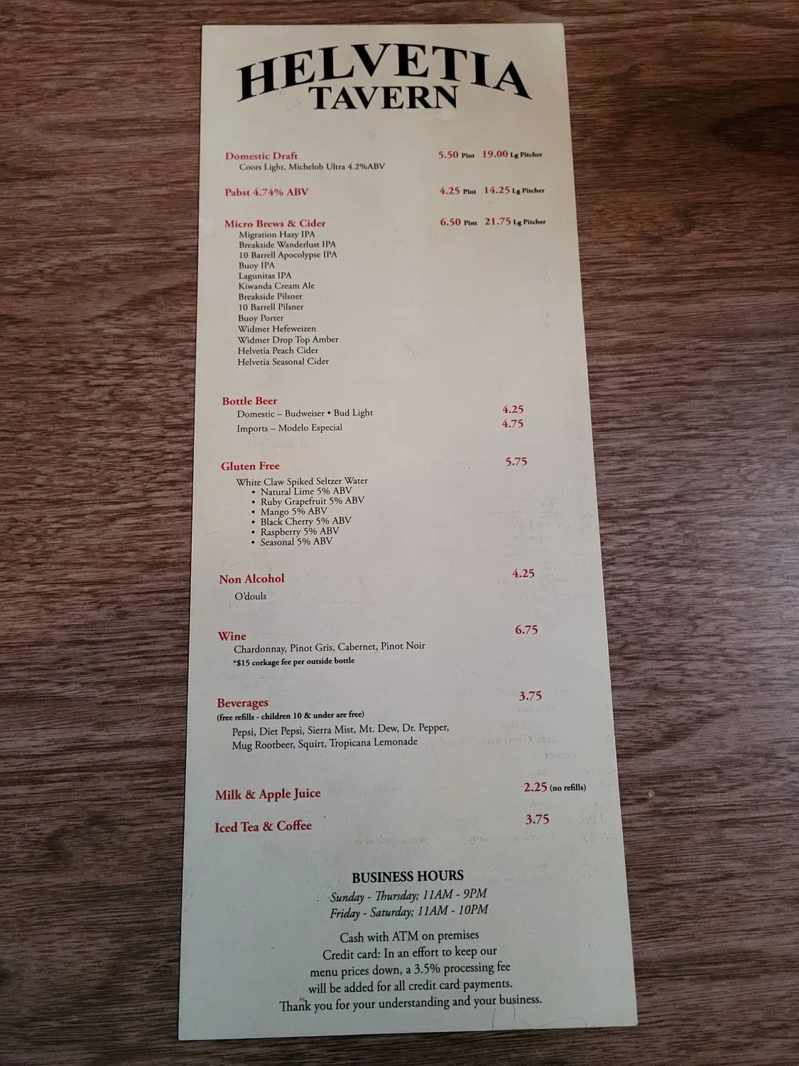 Menu 5