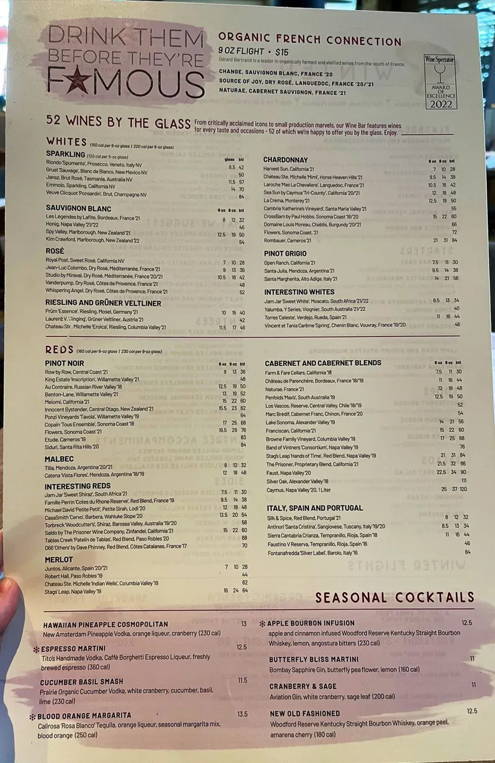 Seasons 52 Menu - Updated October 2025