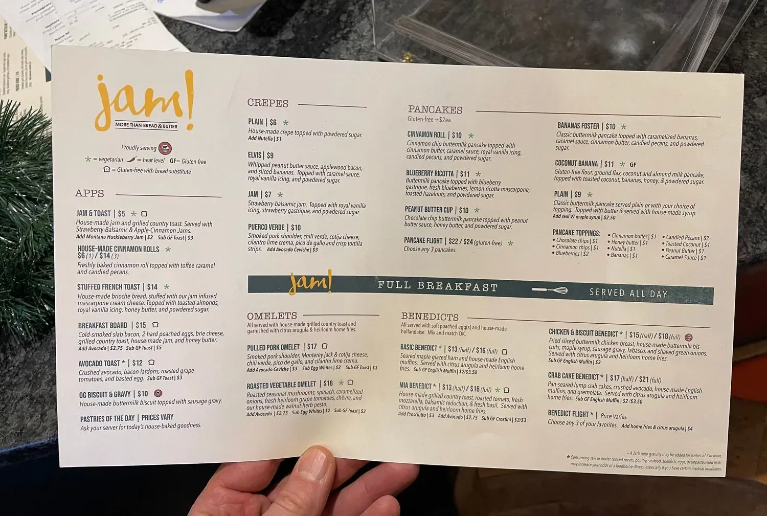 Jam! Menu - Updated October 2025