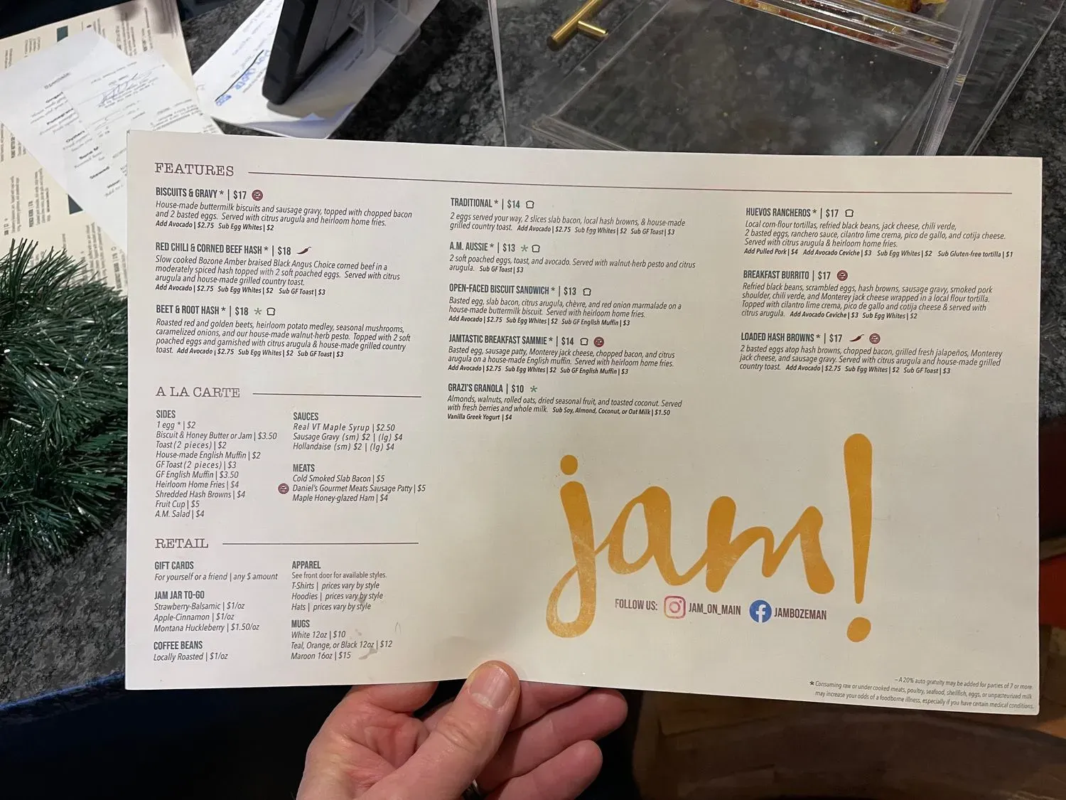Jam! Menu - Updated October 2025