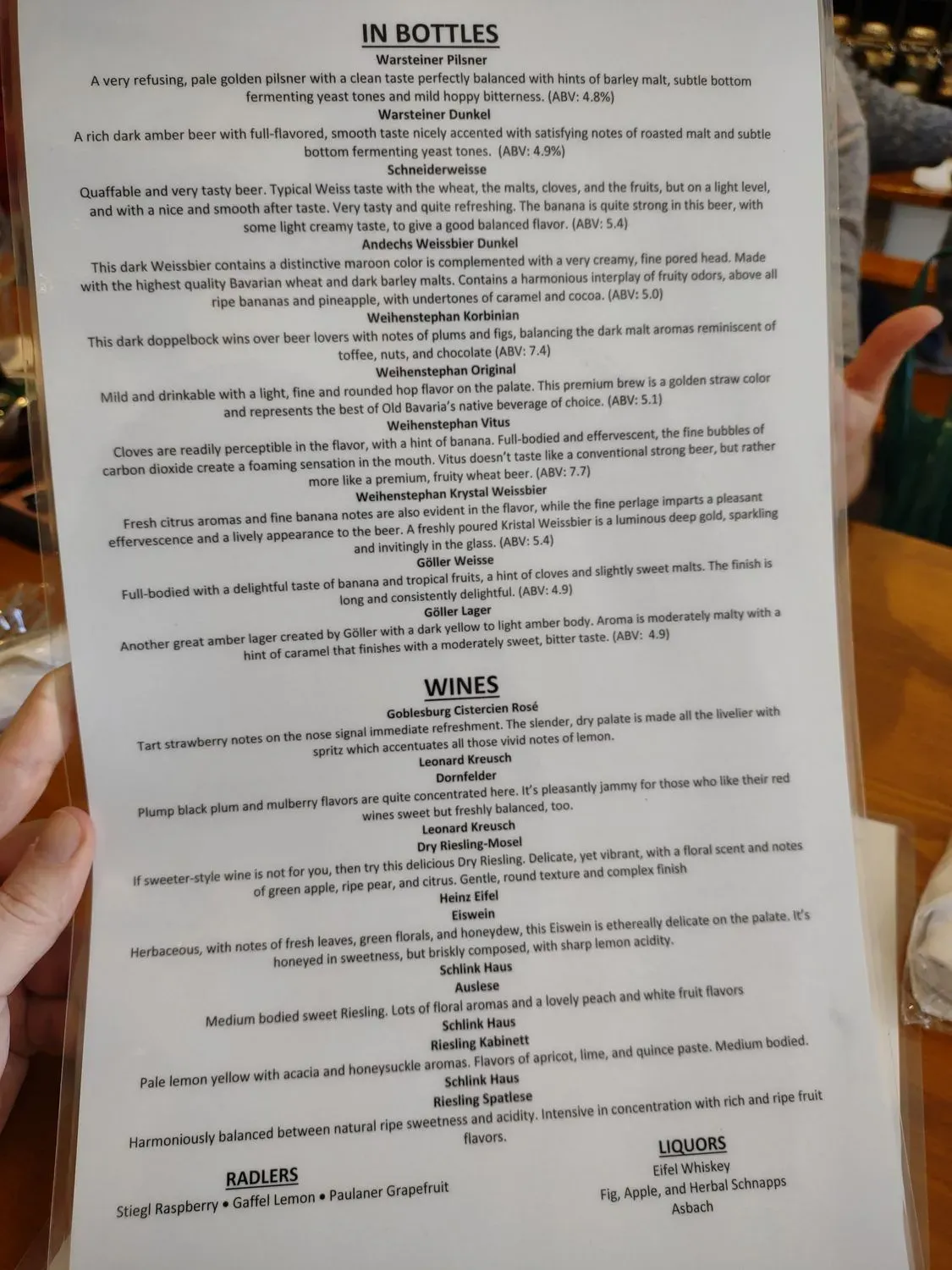 Prost Menu - Updated October 2025