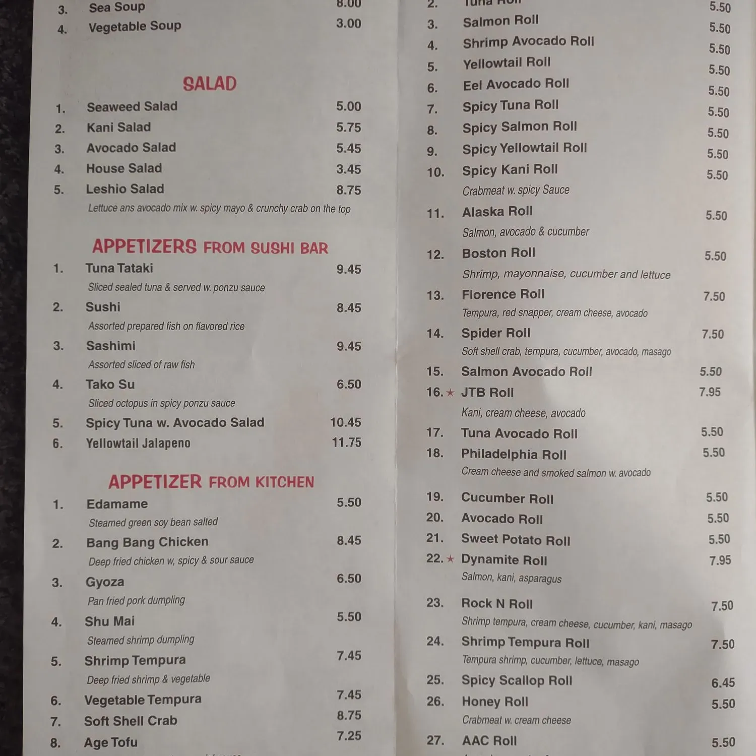 Menu 2