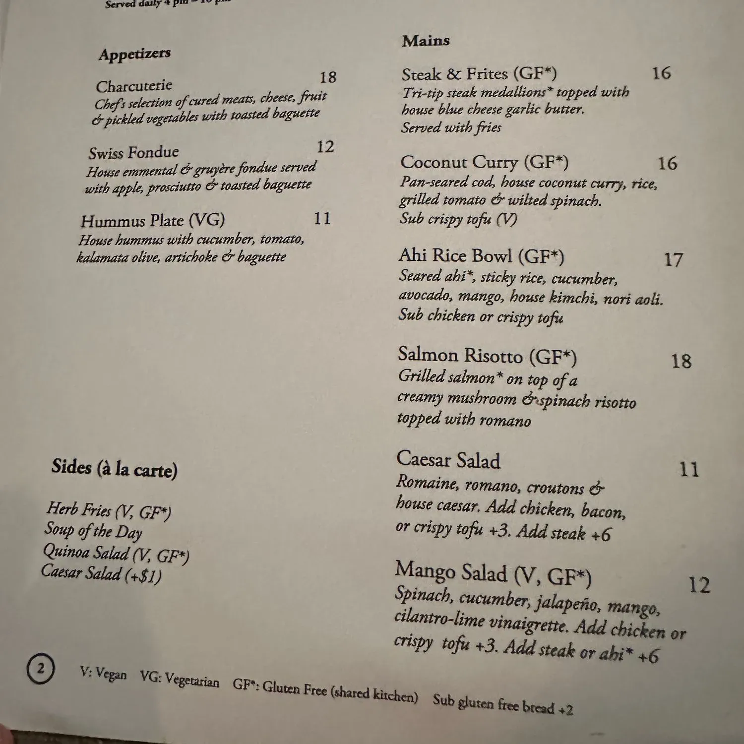 Menu 2