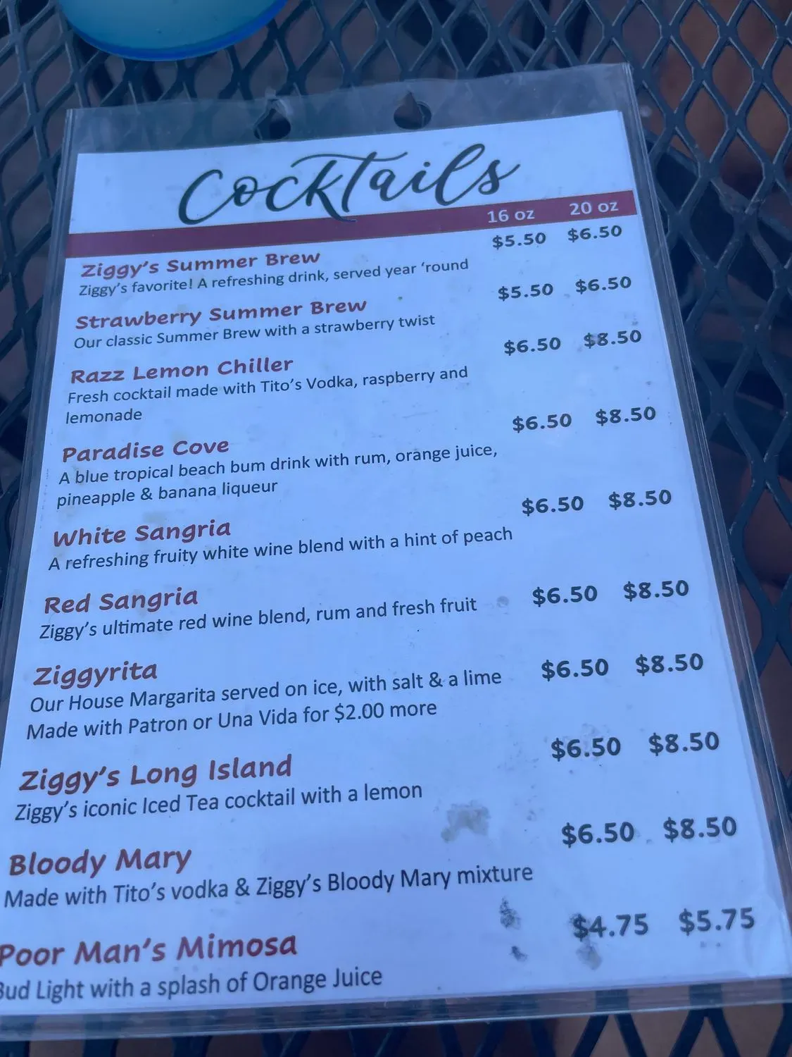 Menu 5