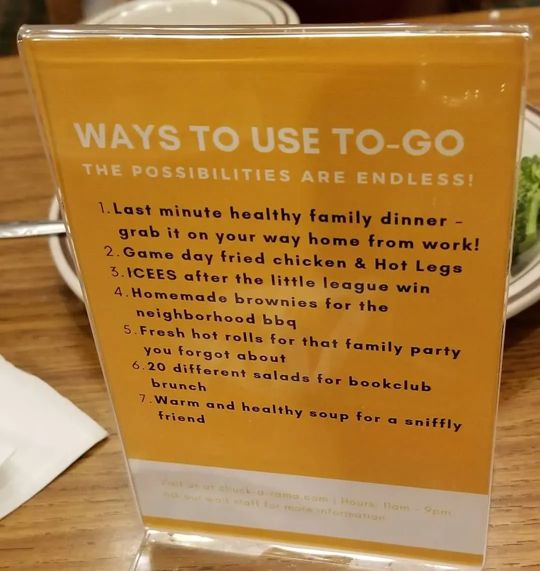 Chuck-A-Rama Buffet Menu - Updated October 2025