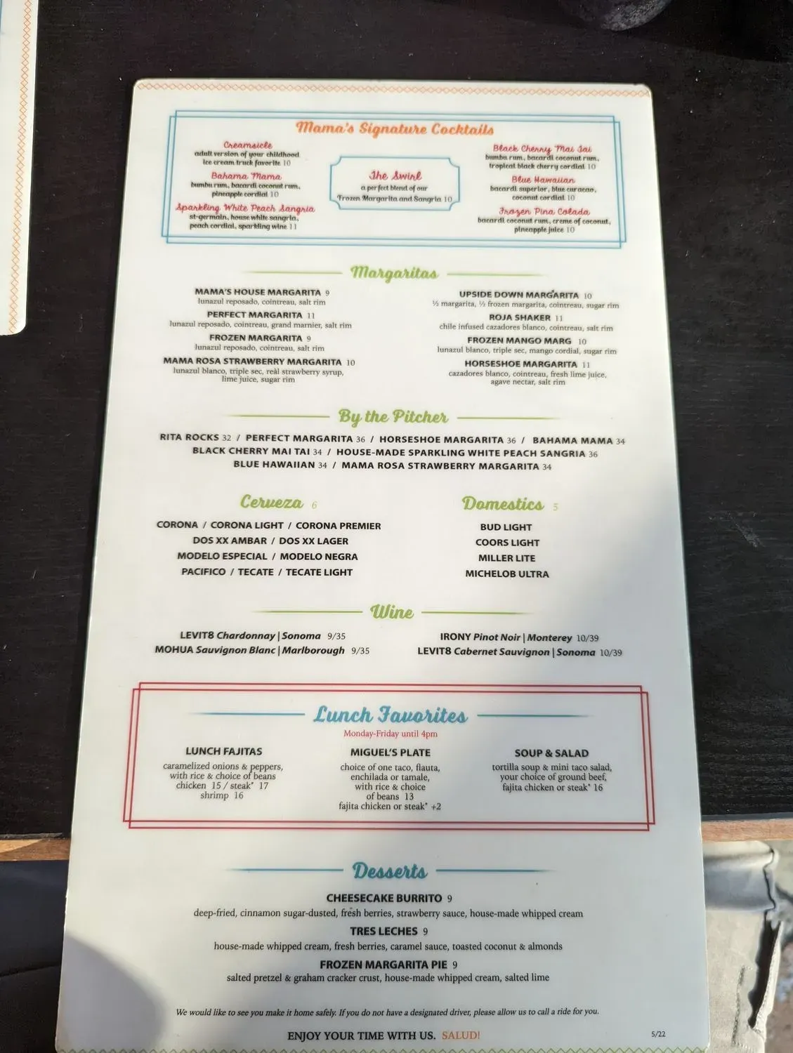 Menu 5