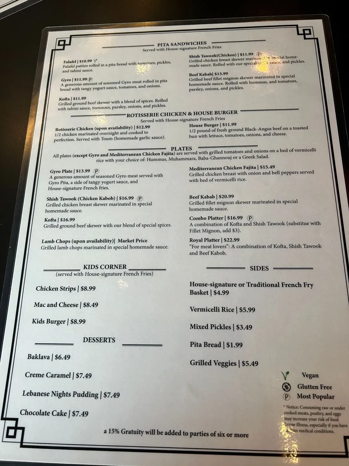 Menu 5