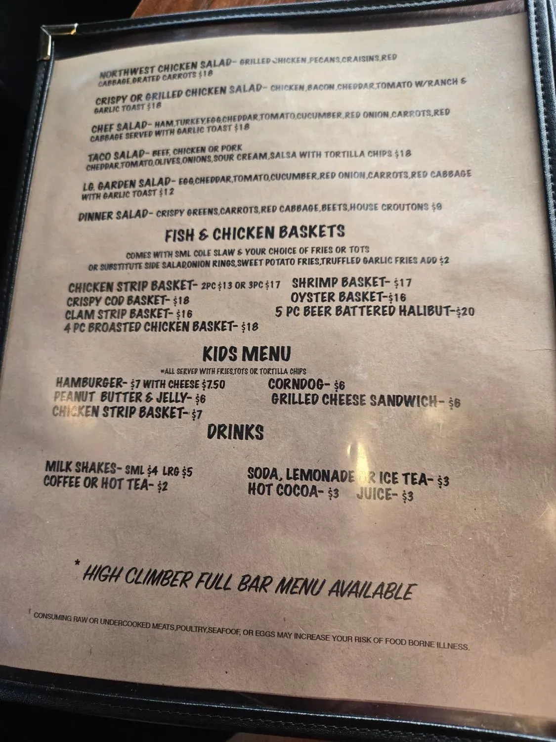 The Logger Restaurant Menu - Updated October 2025