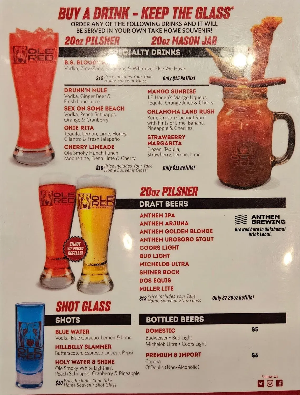 Ole Red Menu - Updated October 2025
