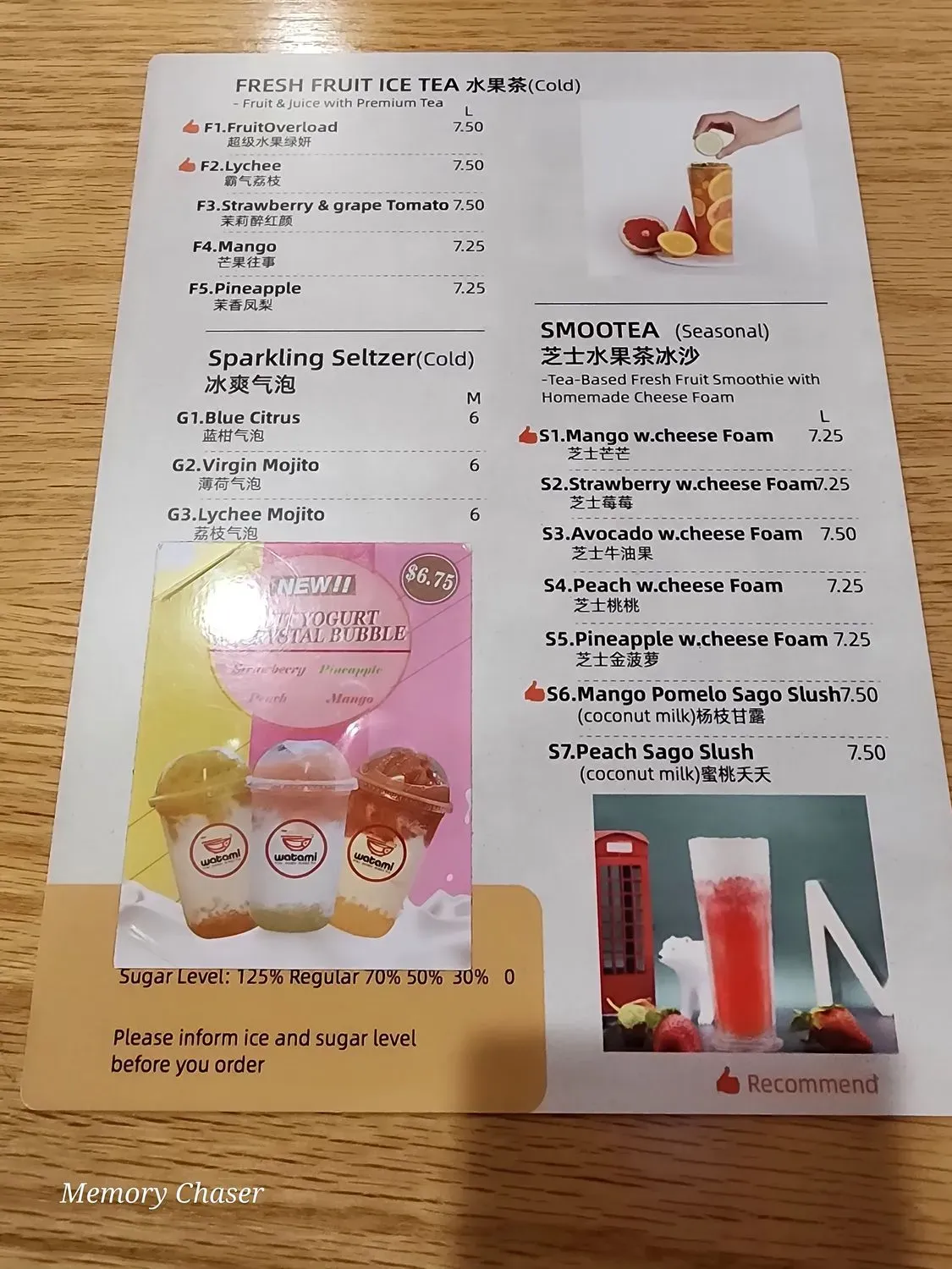 Watami Menu - Updated October 2025