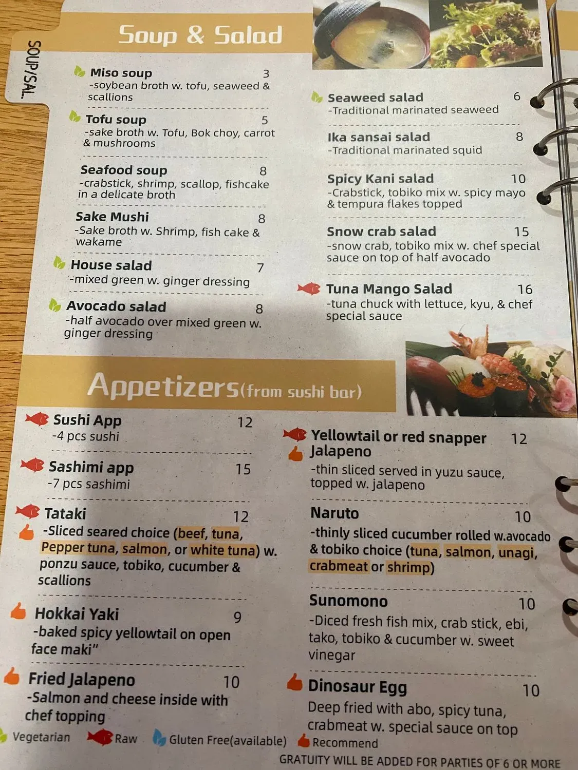 Watami Menu - Updated October 2025