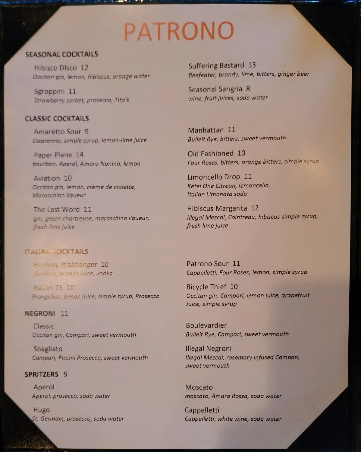 Menu 1