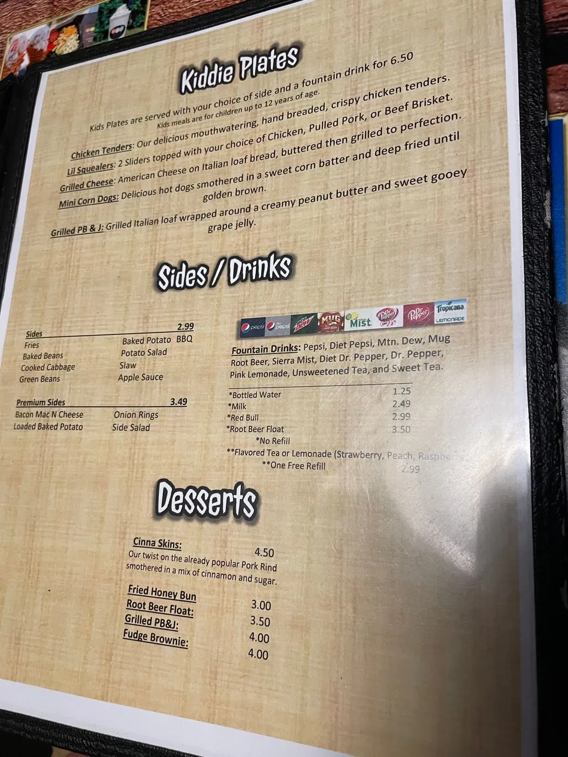 The Hog’s Trough Menu - Updated October 2025