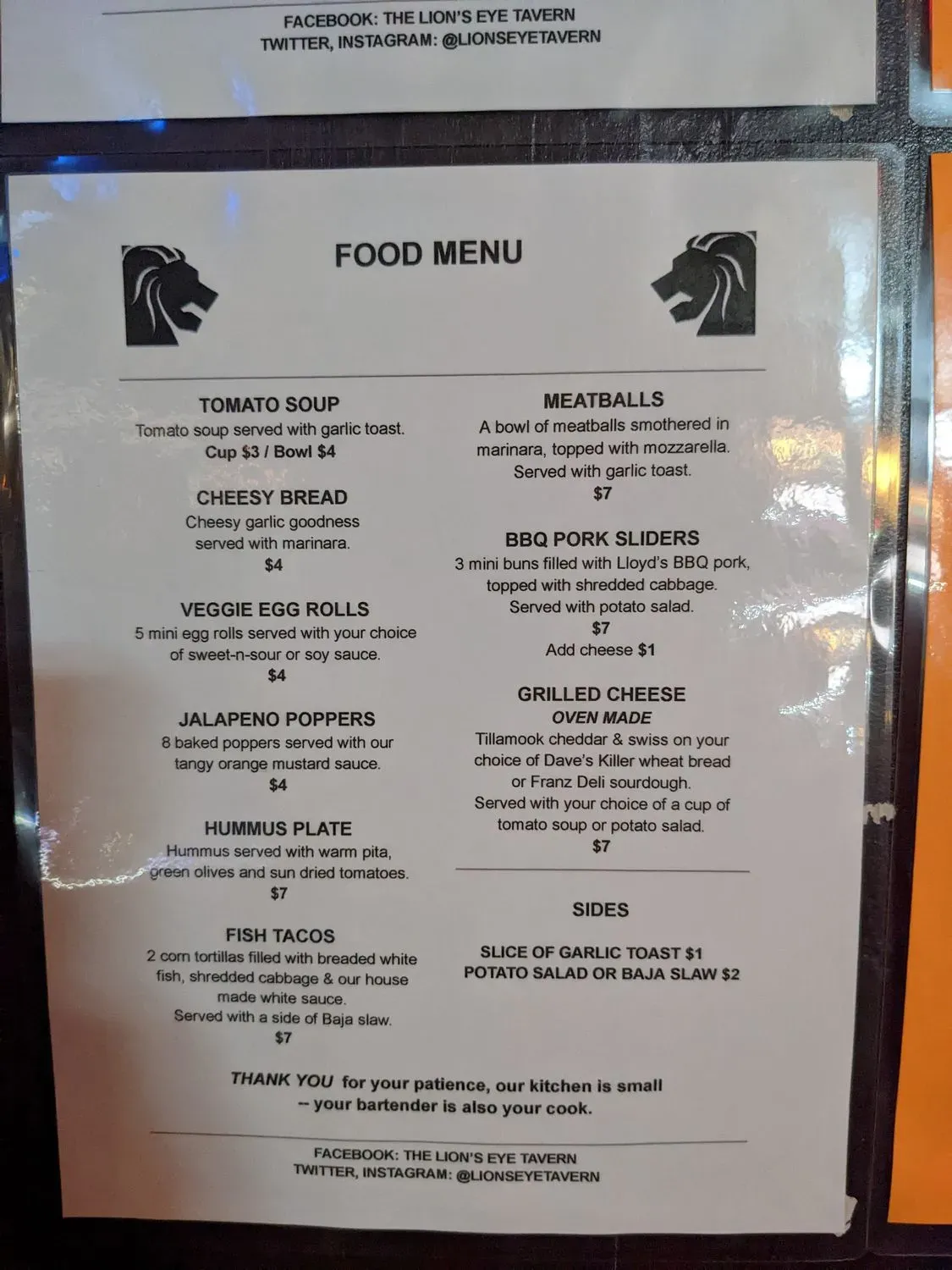 Menu 1