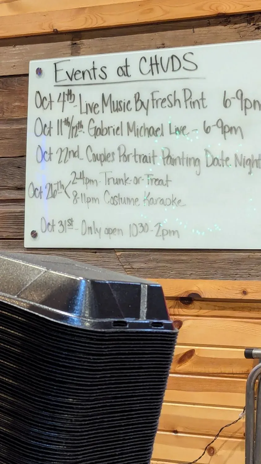 CHUDS Pub and Grub Menu - Updated October 2025