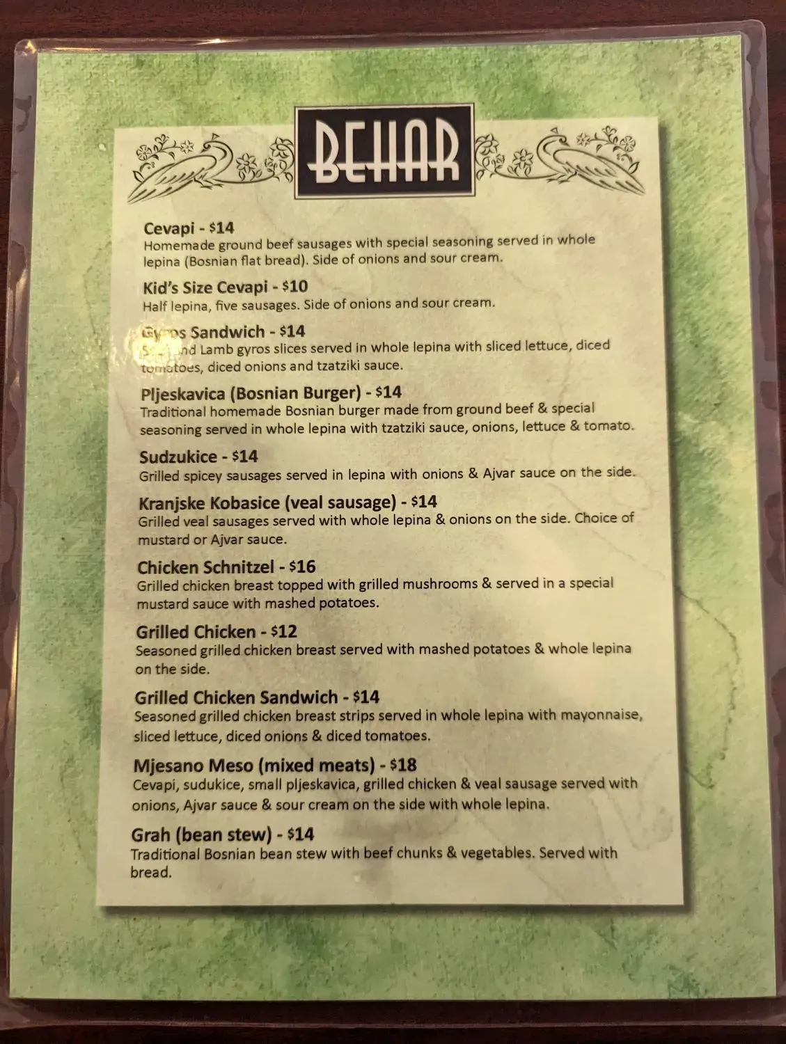 Menu 5