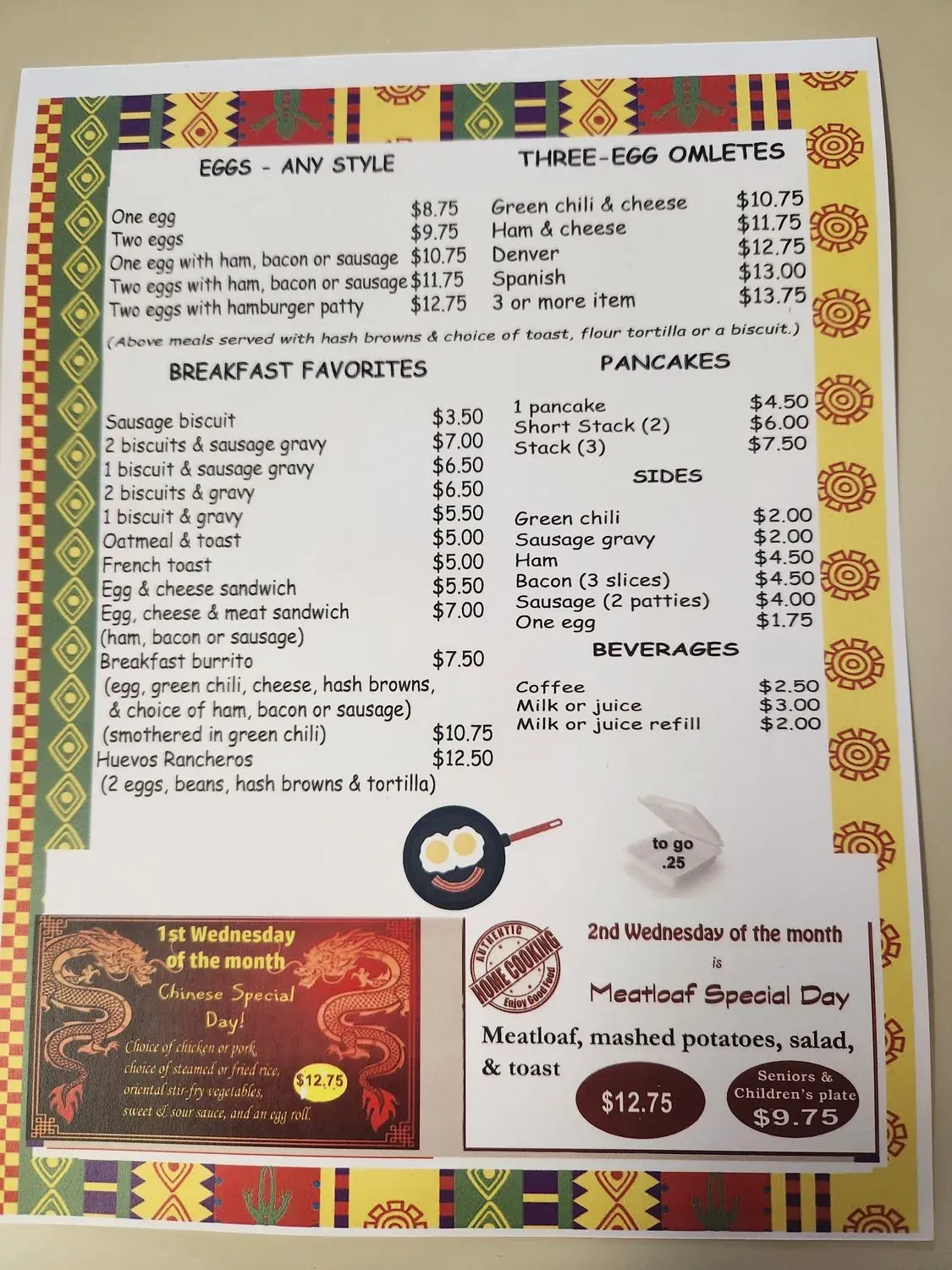 Toby's Menu - Updated October 2025