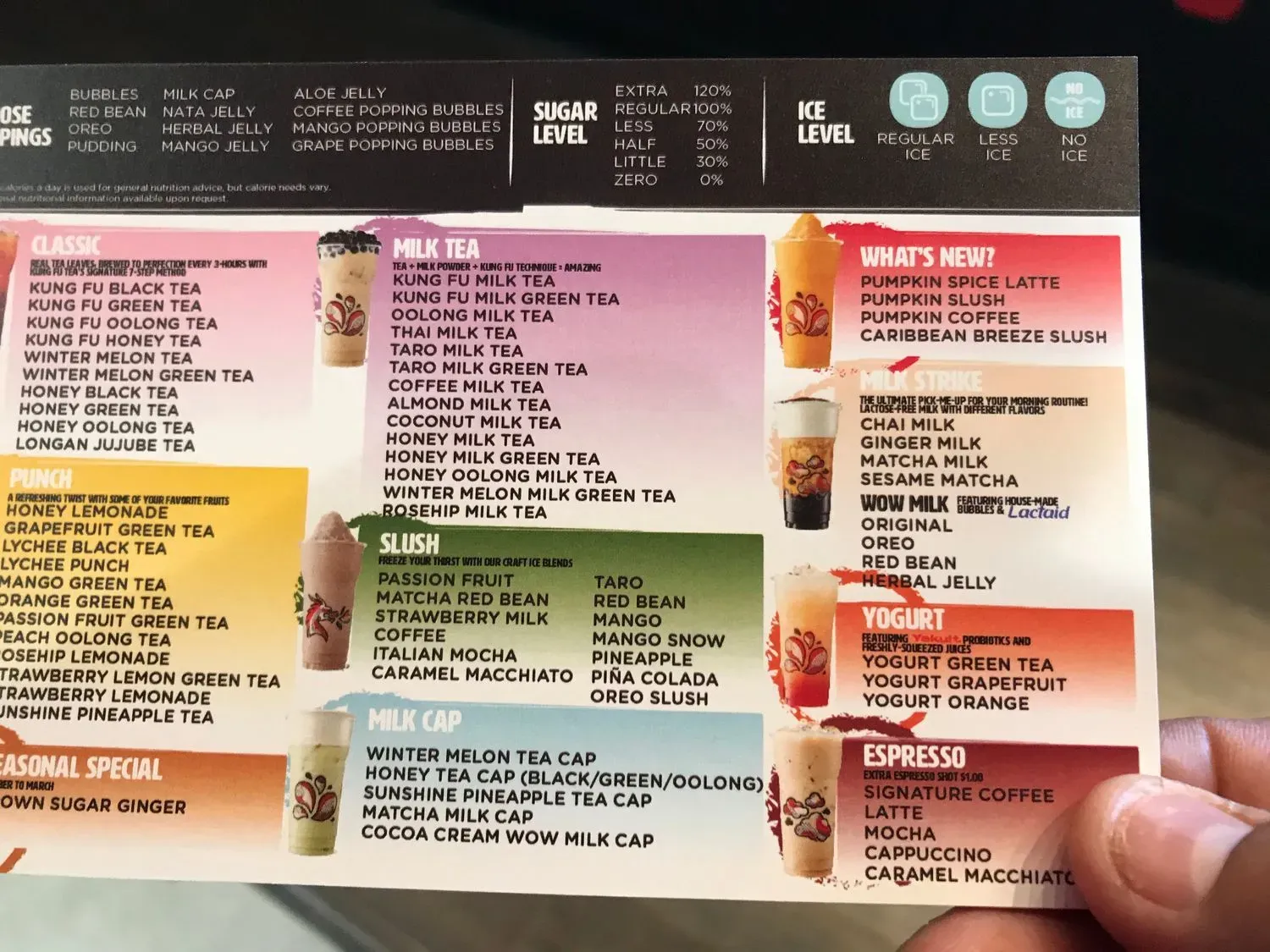 Kung Fu Tea Menu - Updated October 2025