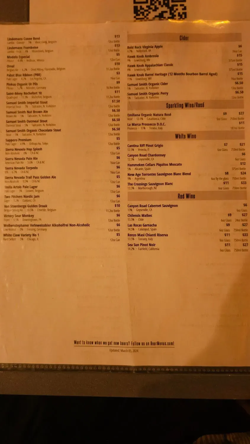 Pies & Pints - Charleston, WV Menu - Updated October 2025