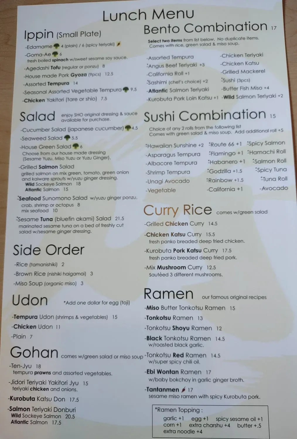 Menu 1