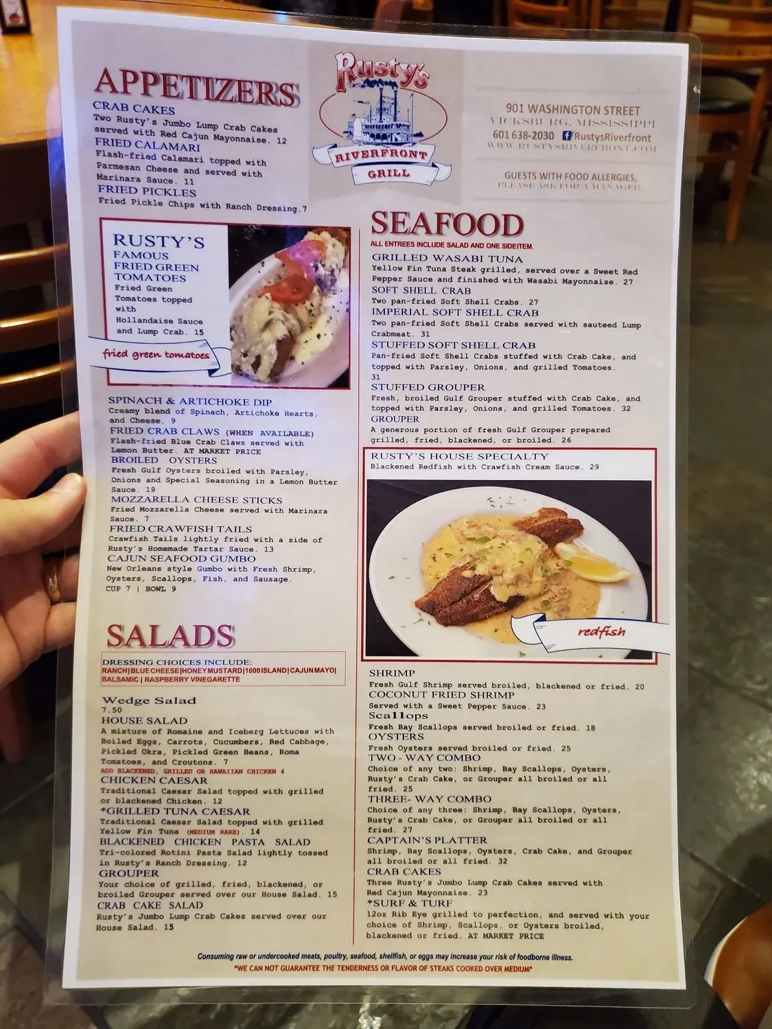 Rusty's Riverfront Grill Menu - Updated October 2025