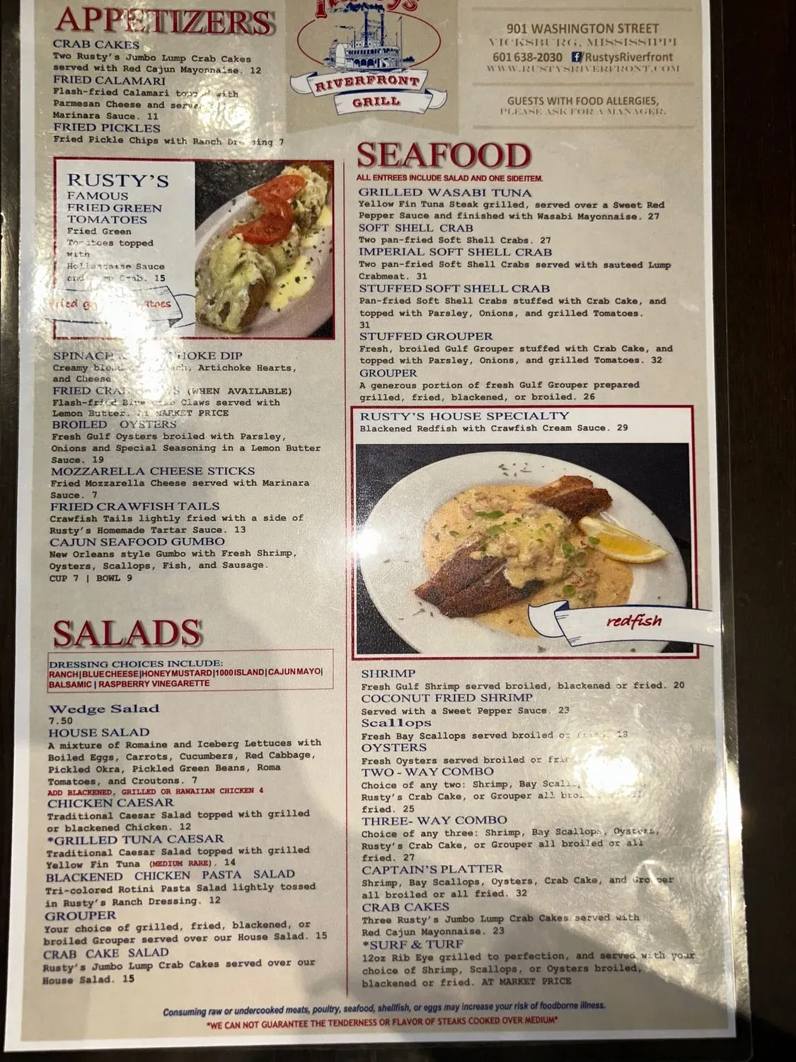Rusty's Riverfront Grill Menu - Updated October 2025