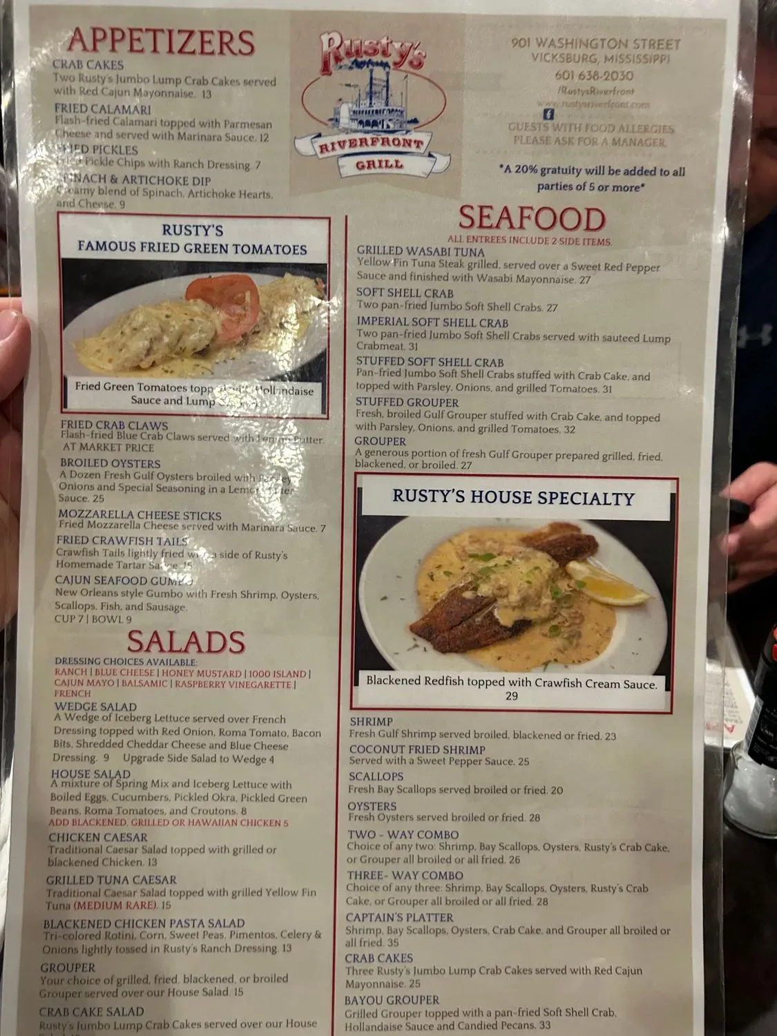Rusty's Riverfront Grill Menu - Updated October 2025