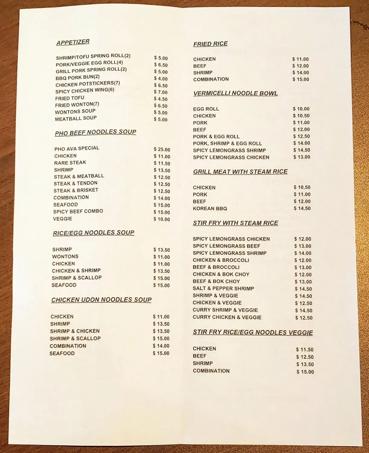 Menu 2