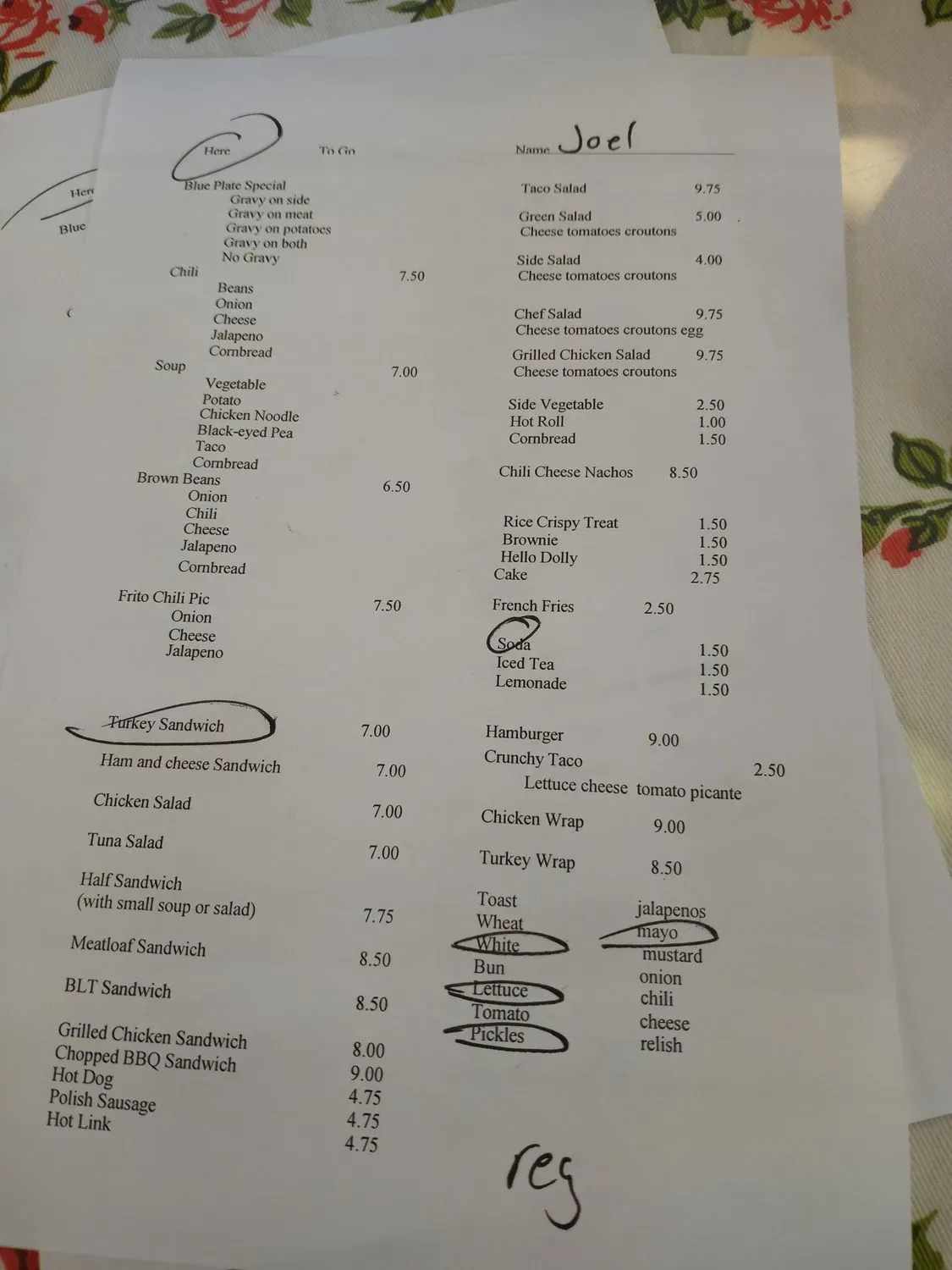 Menu 1