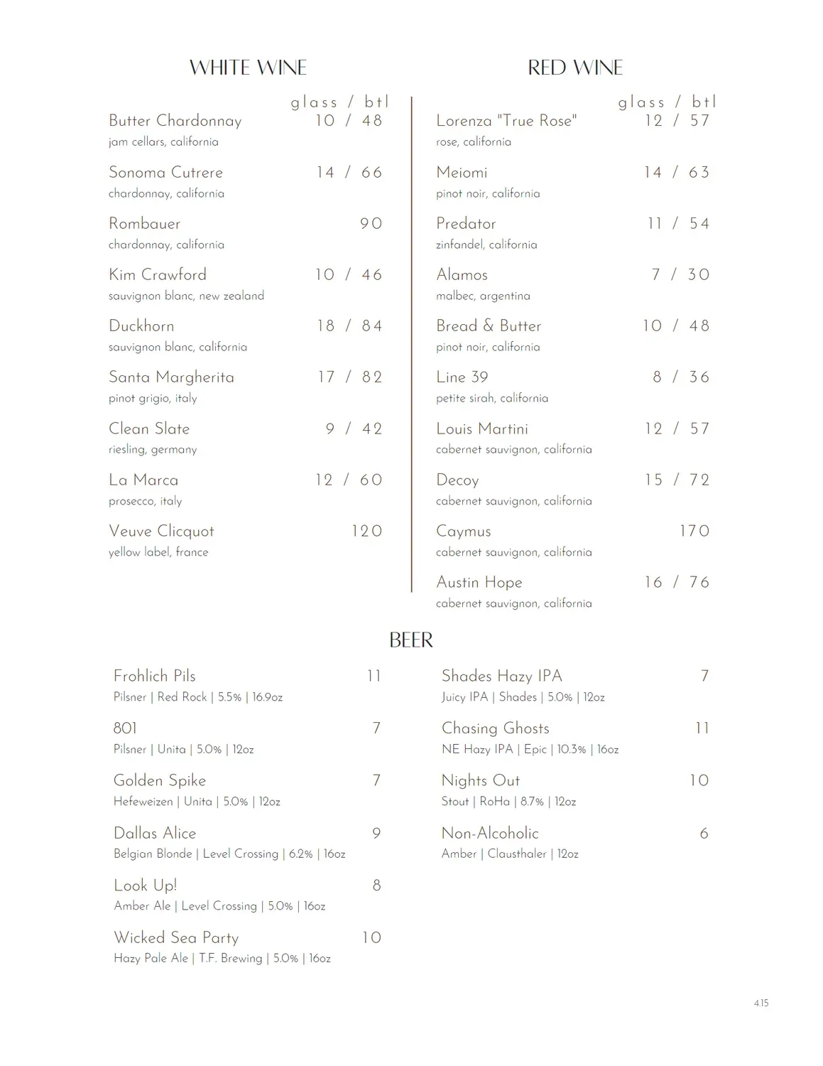 Menu 4