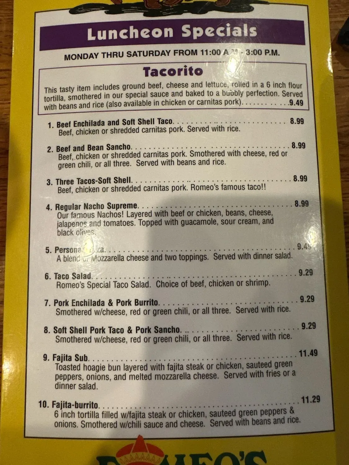 Menu 1