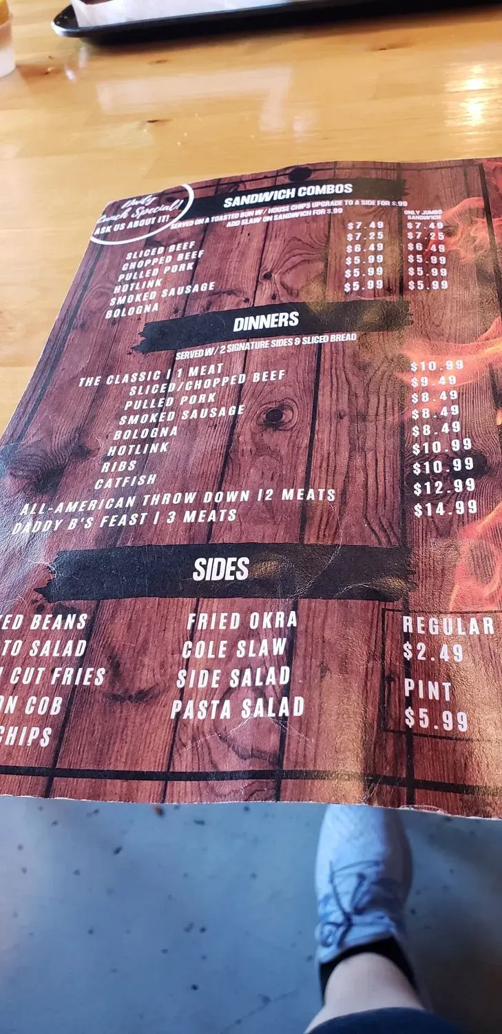 Daddy B's BBQ Okmulgee Menu - Updated October 2025