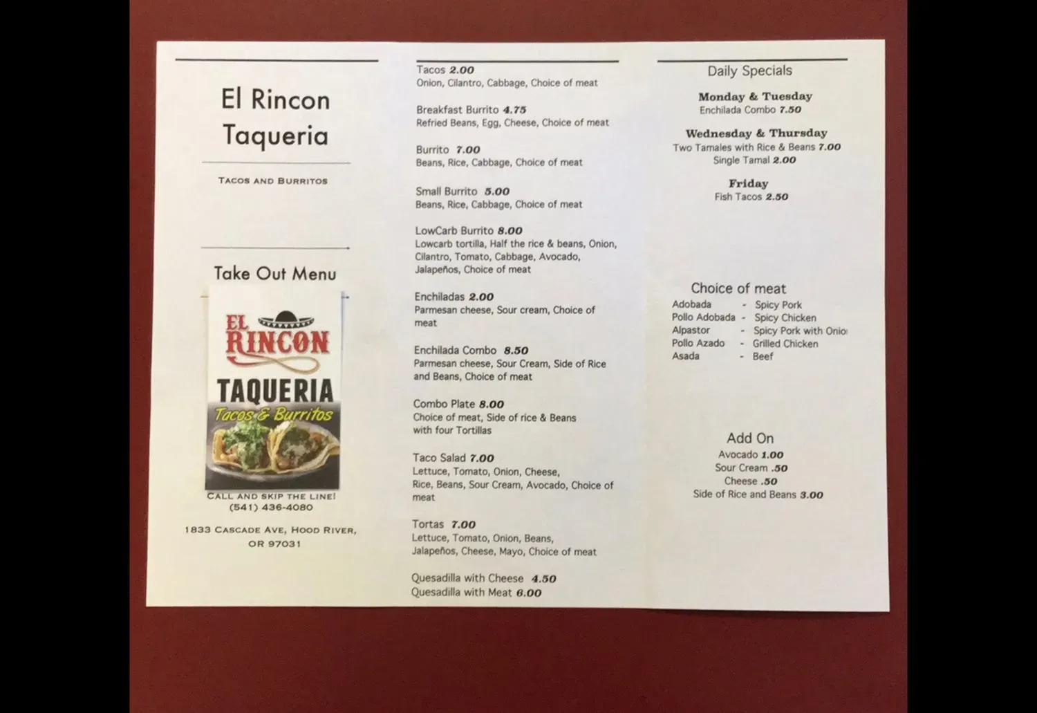 Menu 2