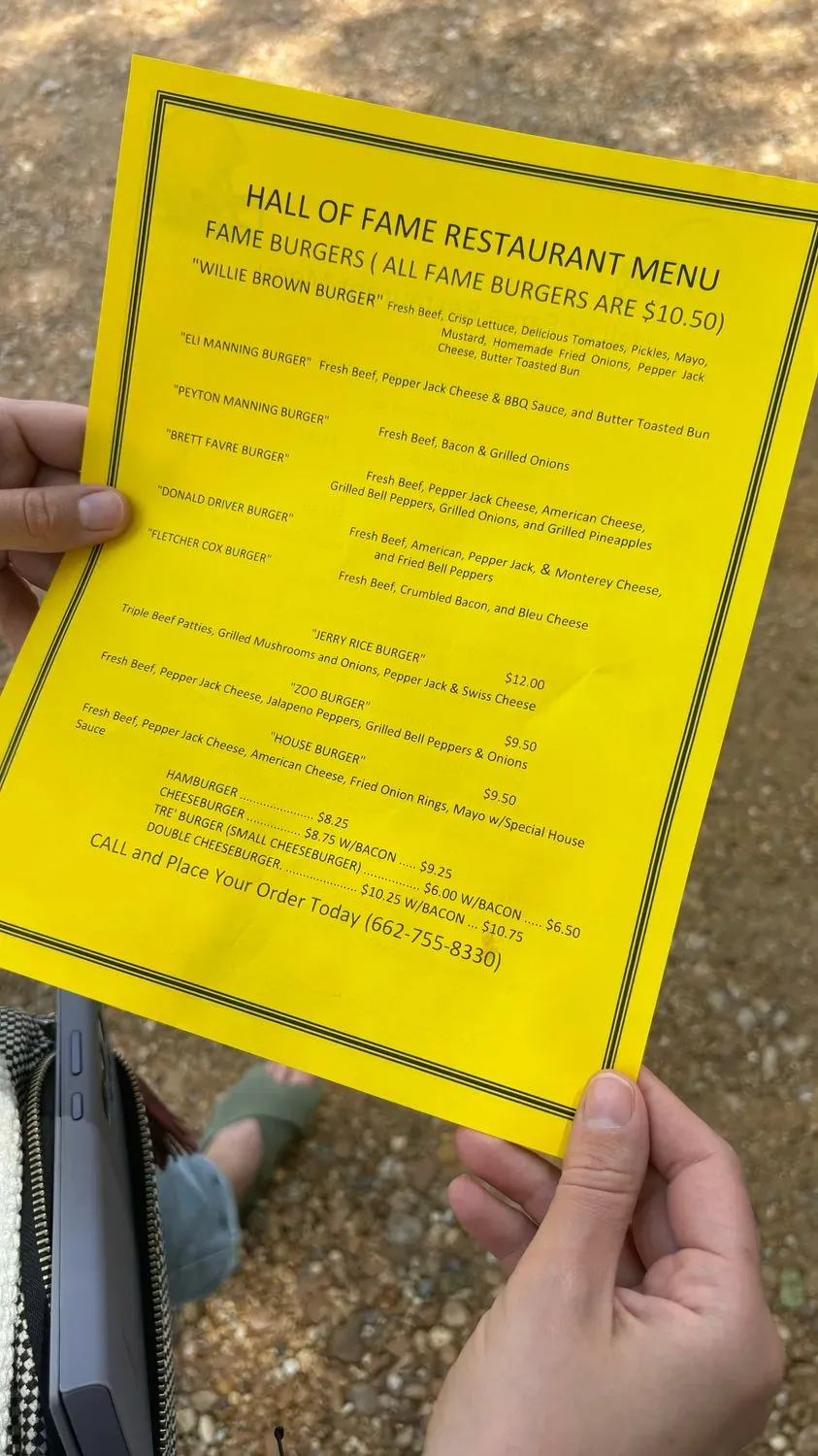 Hall of Fame Restaurant Menu - Updated October 2025