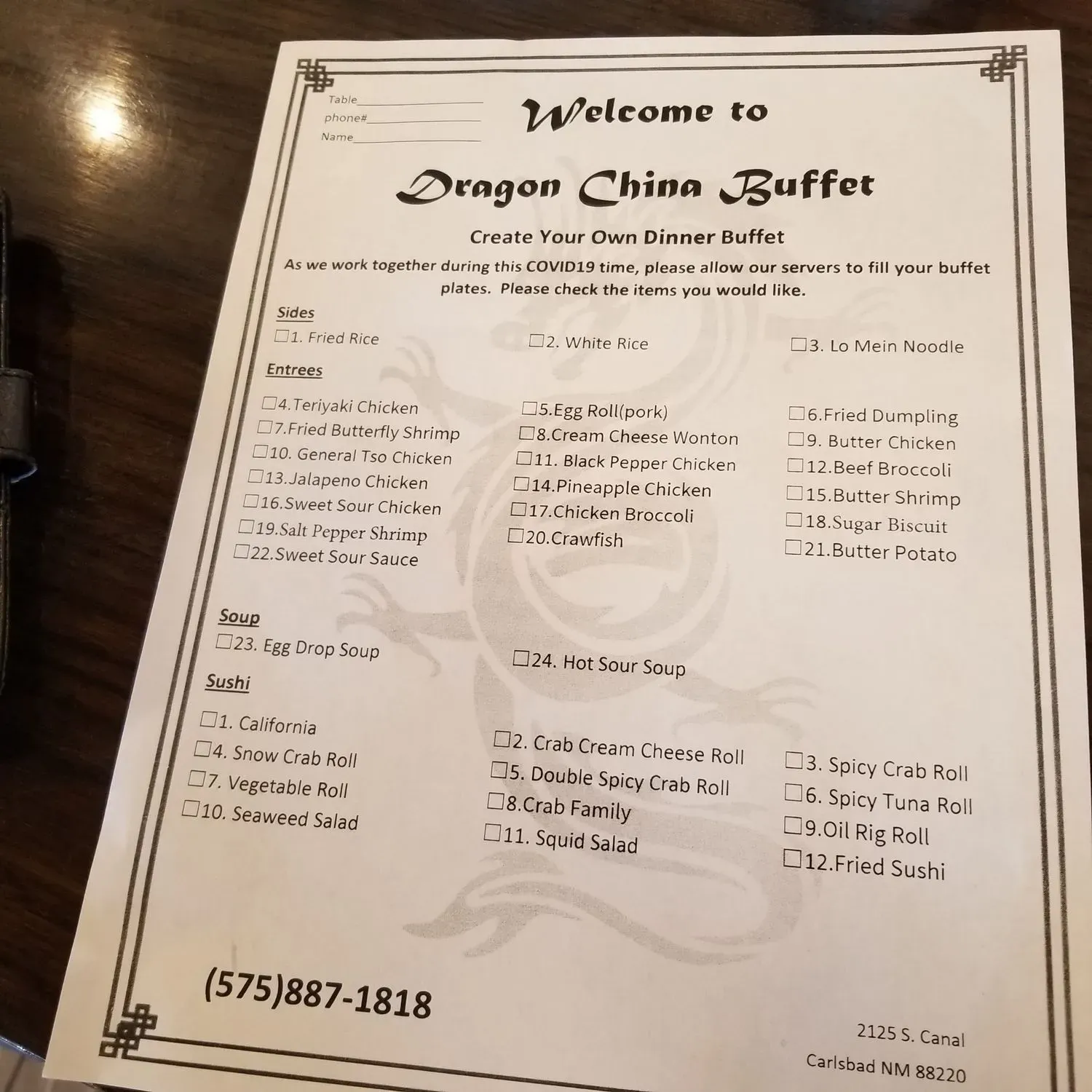 Menu 1