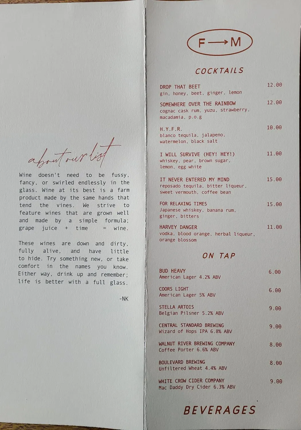 First Mile Kitchen Menu - Updated October 2025