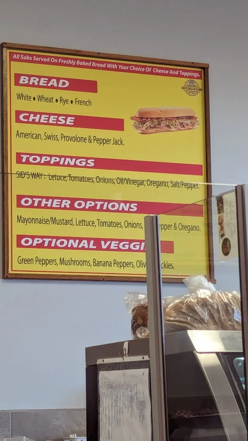 Sid's Deli & Subs Menu - Updated October 2025