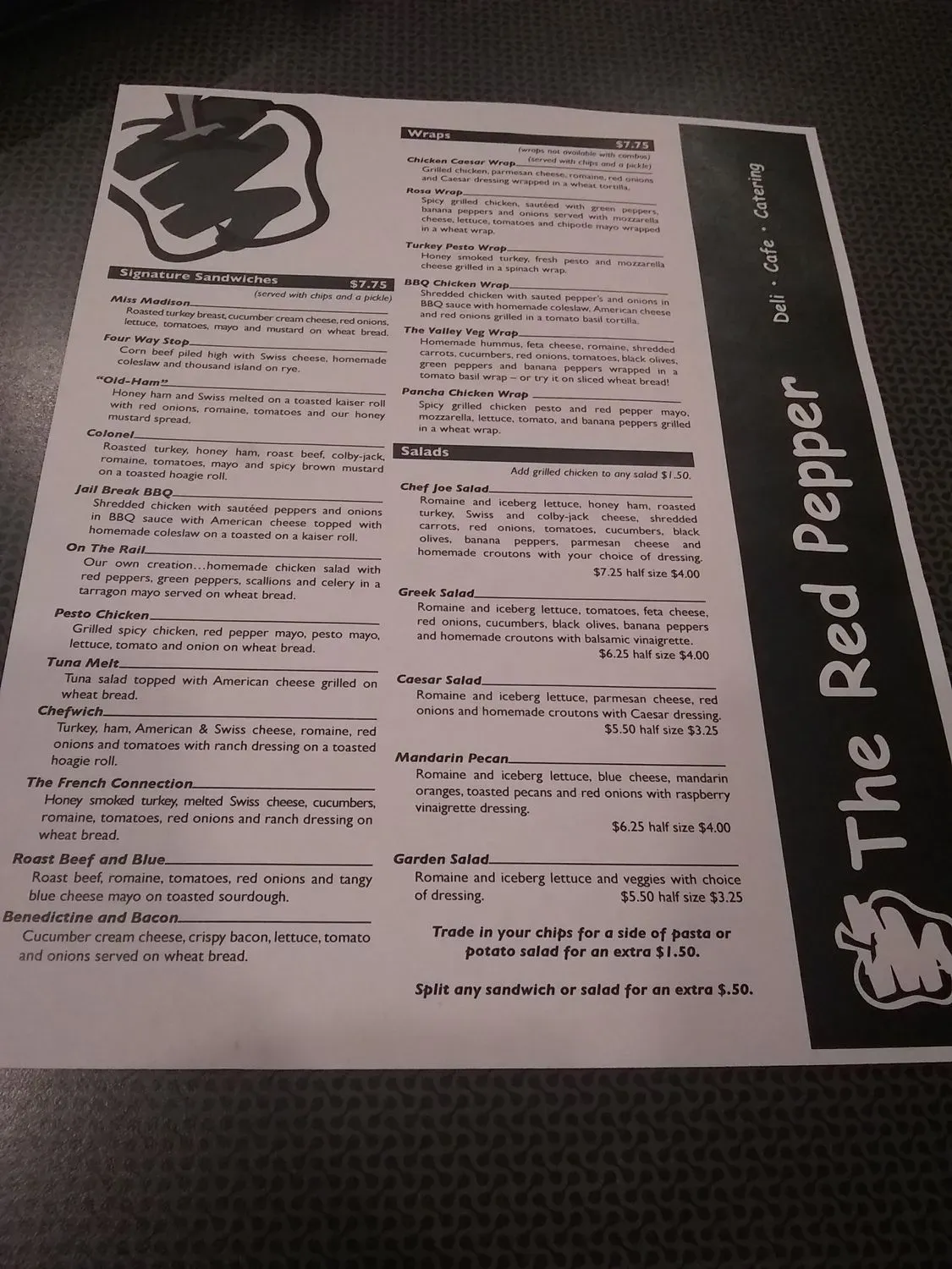 Red Pepper Deli Menu - Updated October 2025