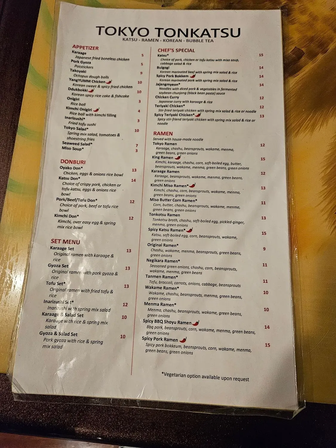 Menu 1