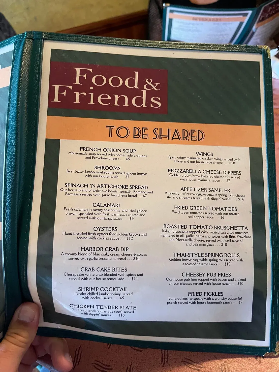 Food & Friends Menu - Updated October 2025