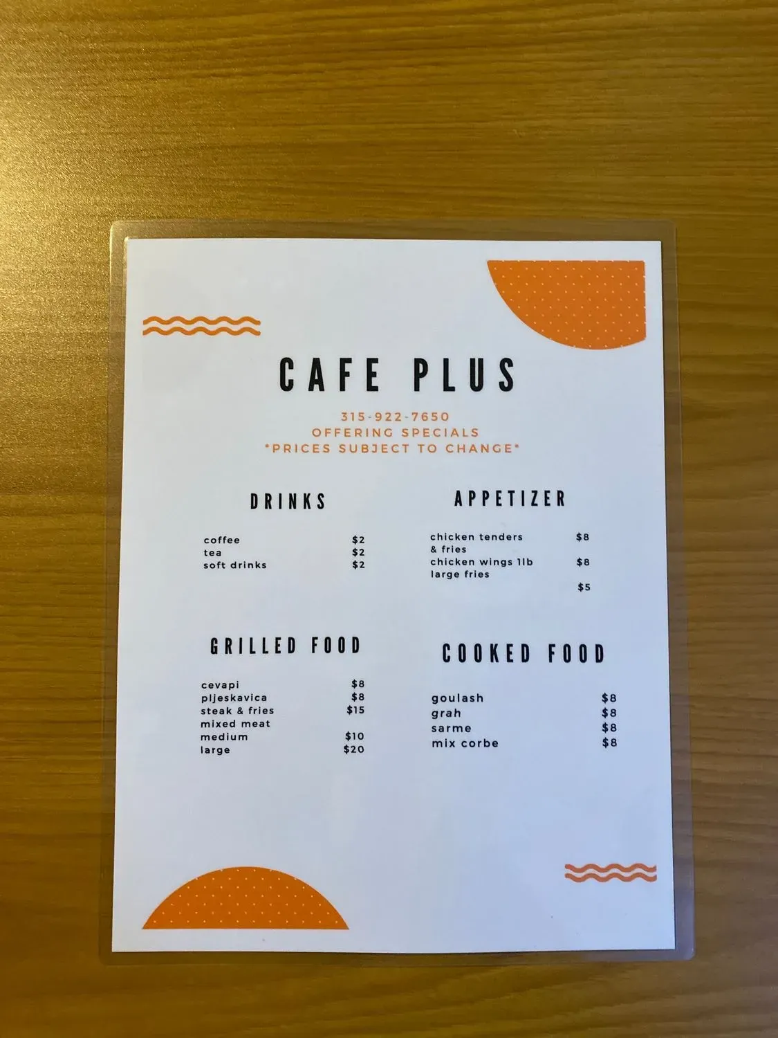 Menu 1