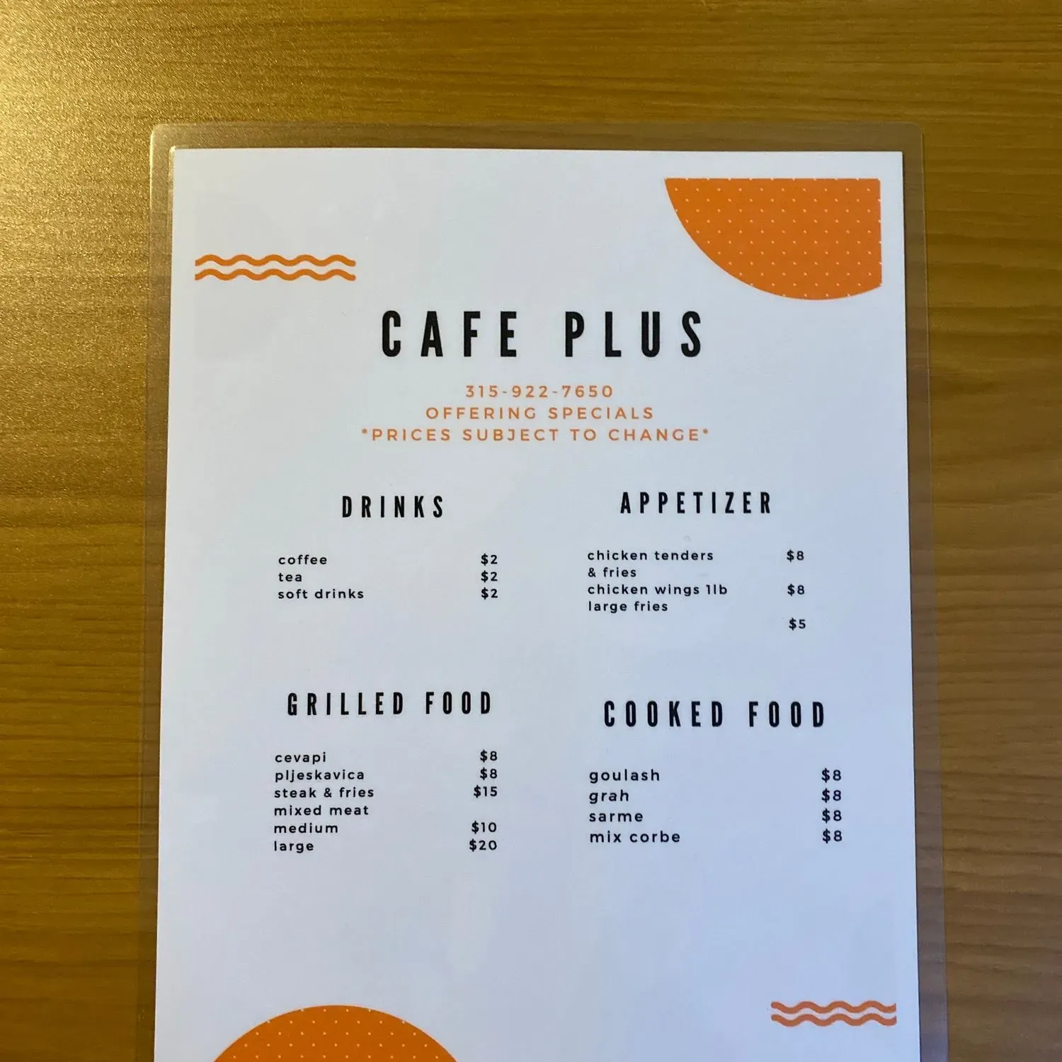 Menu 1