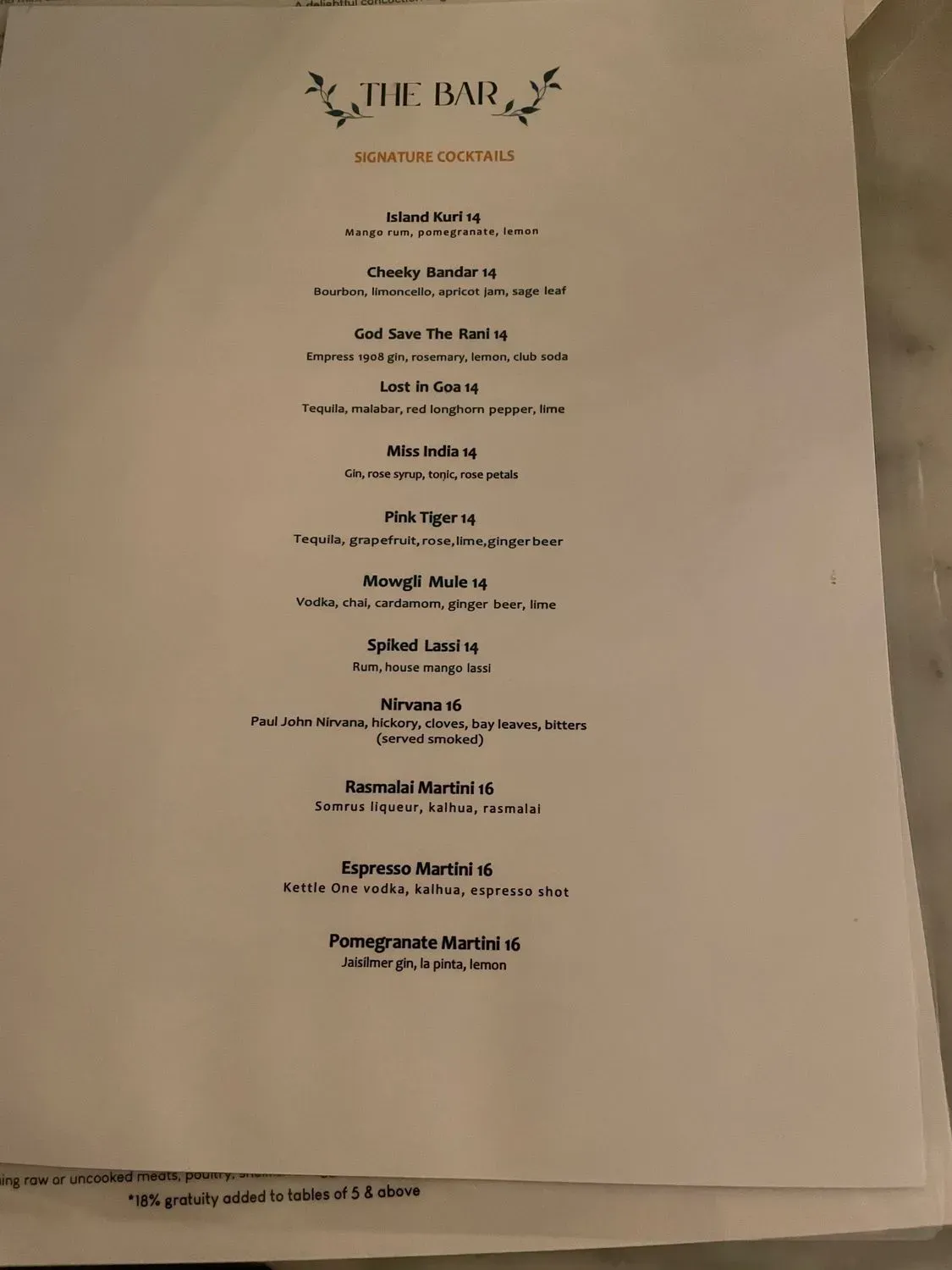 Menu 5