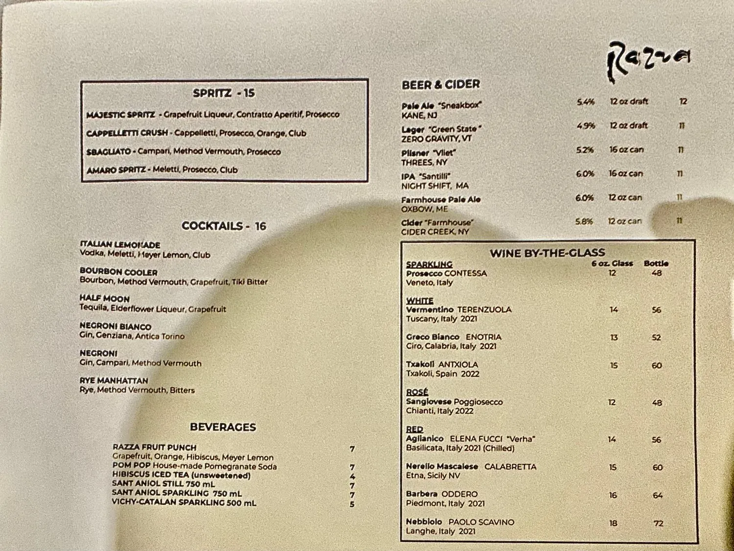 Menu 1