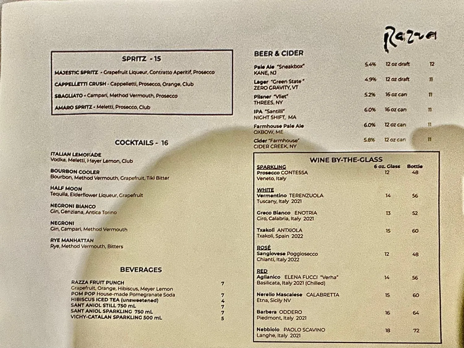 Menu 1